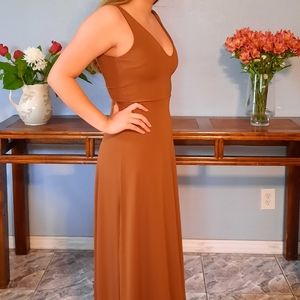 Coffee long dress